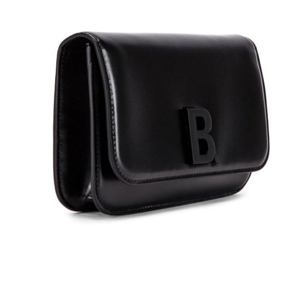 Balenciaga Black Shiny Calfskin Leather Chain Wallet Shoulder. - Picture 2 of 5